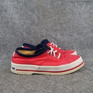 Bass Shoes Womens 5.5 Vintage Sneaker Boat Deck Nautical Lace Up Red Blue Preppy